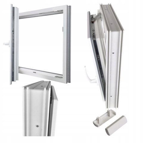 ALUCON OKNO PCV 900x600 / 900 x 600 mm Plastikowe 90x60 cm Białe Lewe ALUCON OKNO PCV 900x600 / 900 x 600 mm Plastikowe 90x60 cm Białe Lewe