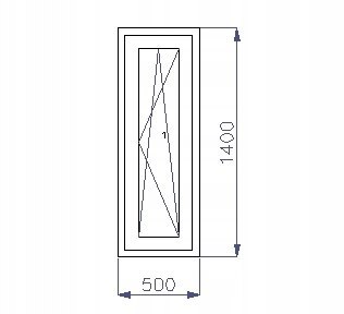 OKNO PCV 500 x 1400 RU ZEWN. ZŁ. DĄB 3 SZYBY OKNO PCV 500 x 1400 RU ZEWN. ZŁ. DĄB 3 SZYBY