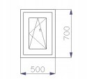 OKNO PCV 500 x 700 RU ZEWN. ZŁ. DĄB 3 SZYBY OKNO PCV 500 x 700 RU ZEWN. ZŁ. DĄB 3 SZYBY