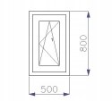 OKNO PCV 500 x 800 RU ZEWN. ZŁ. DĄB 3 SZYBY OKNO PCV 500 x 800 RU ZEWN. ZŁ. DĄB 3 SZYBY