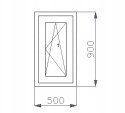 OKNO PCV 500 x 900 RU ZEWN. ZŁ. DĄB 3 SZYBY OKNO PCV 500 x 900 RU ZEWN. ZŁ. DĄB 3 SZYBY