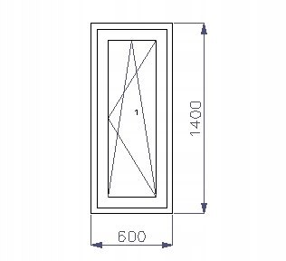OKNO PCV 600 x 1400 RU ZEWN. ZŁ. DĄB 3 SZYBY OKNO PCV 600 x 1400 RU ZEWN. ZŁ. DĄB 3 SZYBY