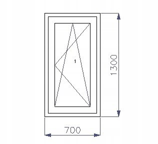 OKNO PCV 700 x 1300 RU ZEWN. ZŁ. DĄB 3 SZYBY OKNO PCV 700 x 1300 RU ZEWN. ZŁ. DĄB 3 SZYBY