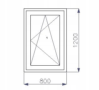 OKNO PCV 800 x 1200 RU ZEWN. ANTRACYT 3 SZYBY OKNO PCV 800 x 1200 RU ZEWN. ANTRACYT 3 SZYBY