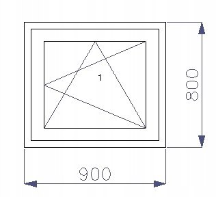 OKNO PCV 900 x 800 RU ZEWN. ZŁ. DĄB 3 SZYBY OKNO PCV 900 x 800 RU ZEWN. ZŁ. DĄB 3 SZYBY