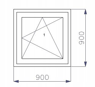 OKNO PCV 900 x 900 RU ZEWN. ZŁ. DĄB 3 SZYBY OKNO PCV 900 x 900 RU ZEWN. ZŁ. DĄB 3 SZYBY