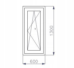 OKNO PCV 600 x 1300 RU ZEWN. ANTRACYT 3 SZYBY OKNO PCV 600 x 1300 RU ZEWN. ANTRACYT 3 SZYBY