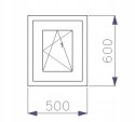 OKNO PCV 500 x 600 RU ZEWN. ZŁ. DĄB 3 SZYBY OKNO PCV 500 x 600 RU ZEWN. ZŁ. DĄB 3 SZYBY