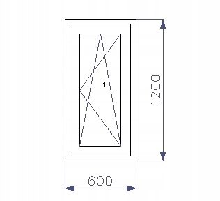 OKNO PCV 600 x 1200 RU ZEWN. ANTRACYT 3 SZYBY OKNO PCV 600 x 1200 RU ZEWN. ANTRACYT 3 SZYBY