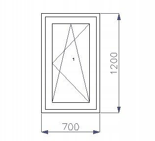 OKNO PCV 700 x 1200 RU ZEWN. ANTRACYT 3 SZYBY OKNO PCV 700 x 1200 RU ZEWN. ANTRACYT 3 SZYBY