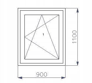 OKNO PCV 900 x 1100 RU ZEWN. ANTRACYT 3 SZYBY OKNO PCV 900 x 1100 RU ZEWN. ANTRACYT 3 SZYBY