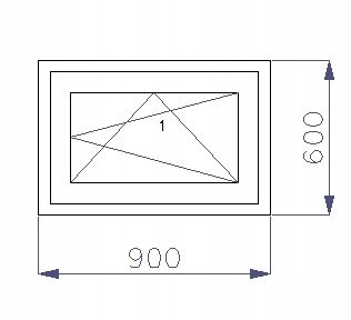 OKNO PCV 900 x 600 RU ZEWN. ANTRACYT 3 SZYBY OKNO PCV 900 x 600 RU ZEWN. ANTRACYT 3 SZYBY