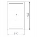 OKNO PCV 80 X 130 / 800 x 1300 FIX 2 X ANTRACYT