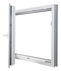 ALUCON OKNO PCV 1000x600 / 1000 x 600 mm Plastikowe 100x60 cm Zewnętrzny Ciemny Dąb Lewe