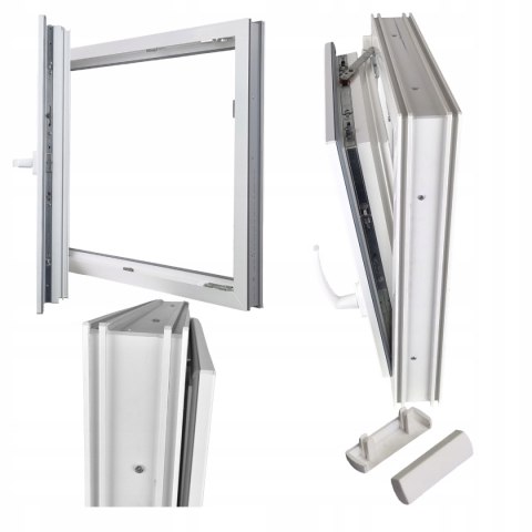 ALUCON OKNO PCV 120x120 / 1200x1200 mm Białe Lewe 2 Szyby 76mm