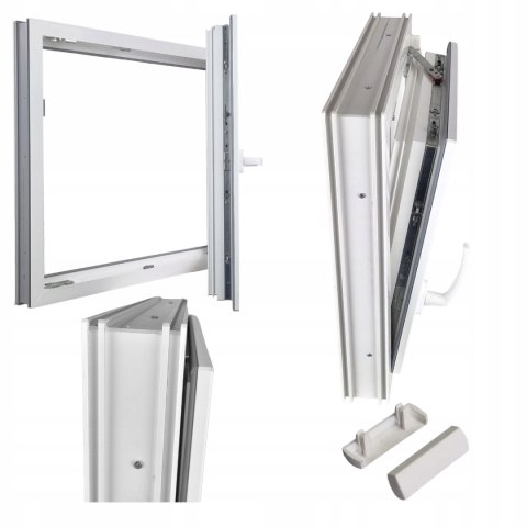 ALUCON OKNO PCV 120x120 / 1200x1200 mm Białe Prawe 2 Szyby 76mm